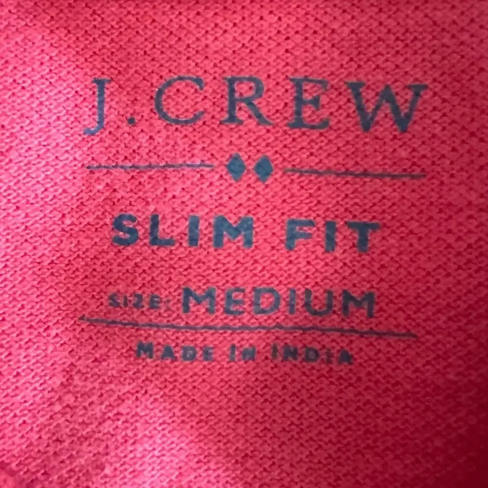 J Crew Slim Fit Pique Golf Polo 15413 100% Cotton Nantucket Red Mens MEDIUM